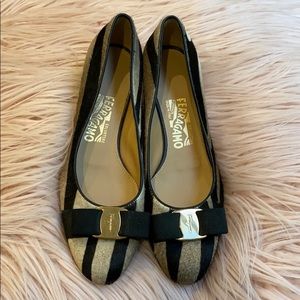 Salvatore Ferragamo pony hair Vara flats